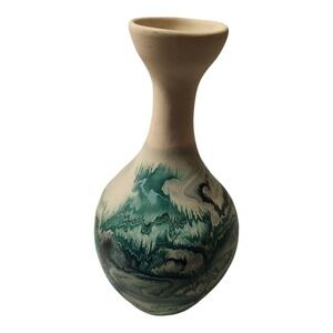 Nemadji indian River Pottery Vase Marbled Pattern 12" USA